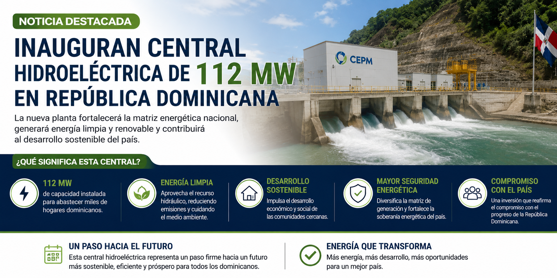 INAUGURAN CENTRAL HIDROELÉCTRICA DE 112 MW EN REPÚBLICA DOMINICANA