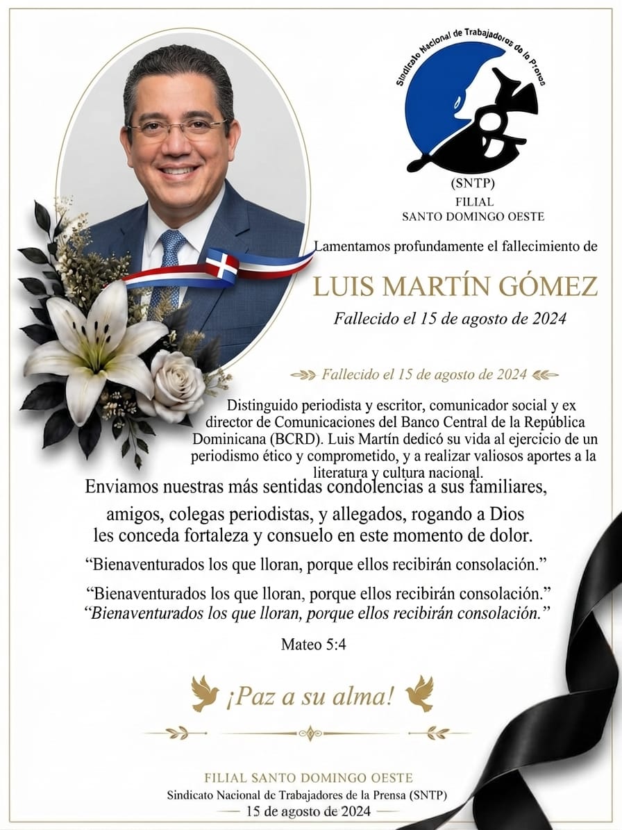 SNTP SDO lamenta fallecimiento del periodista y escritor Luis Martín Gómez